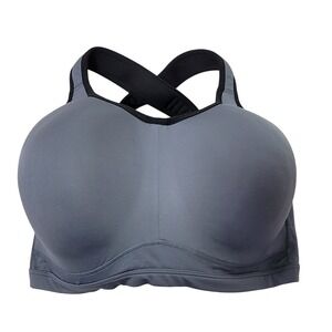LIVI 36H Gray Full Coverage Sports Bra Cross Strap Back Support Underwire